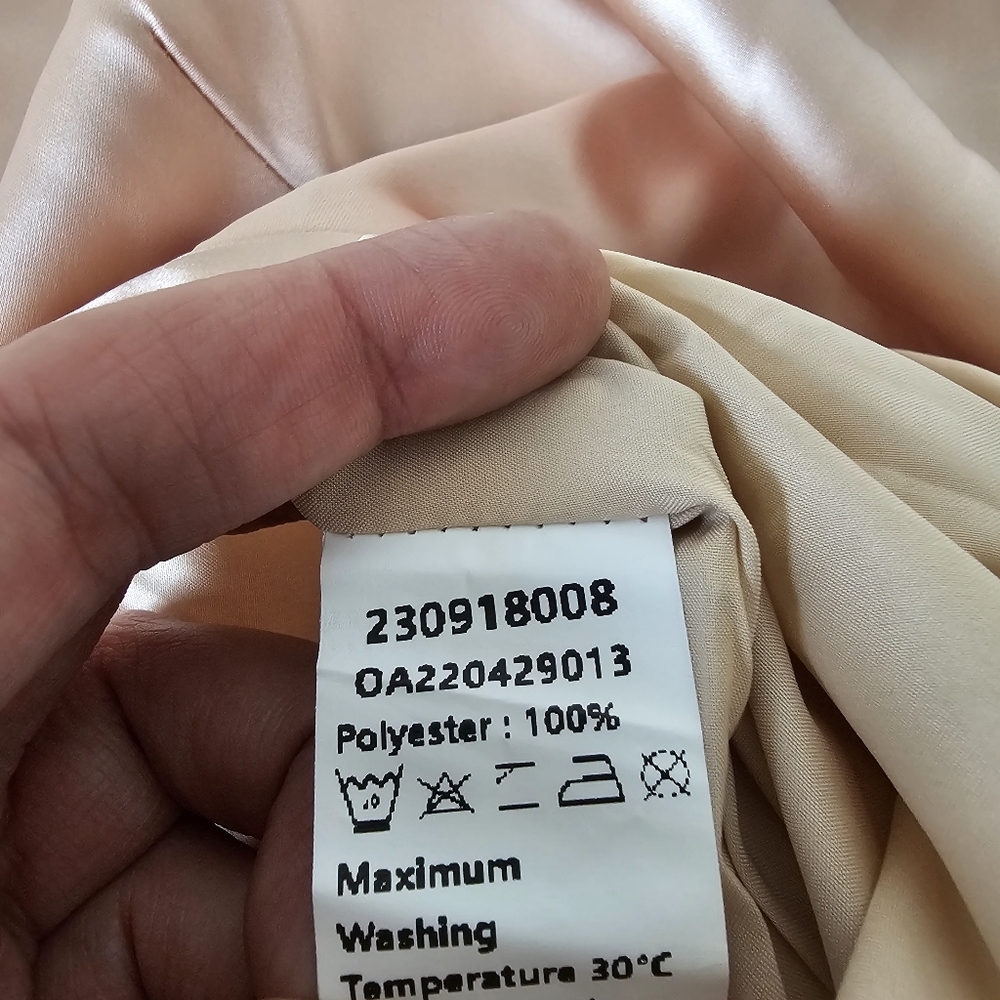 Commense Light Pink Satin Midi Skirt A-Line Size S Slip Skirt - Picture 6 of 9